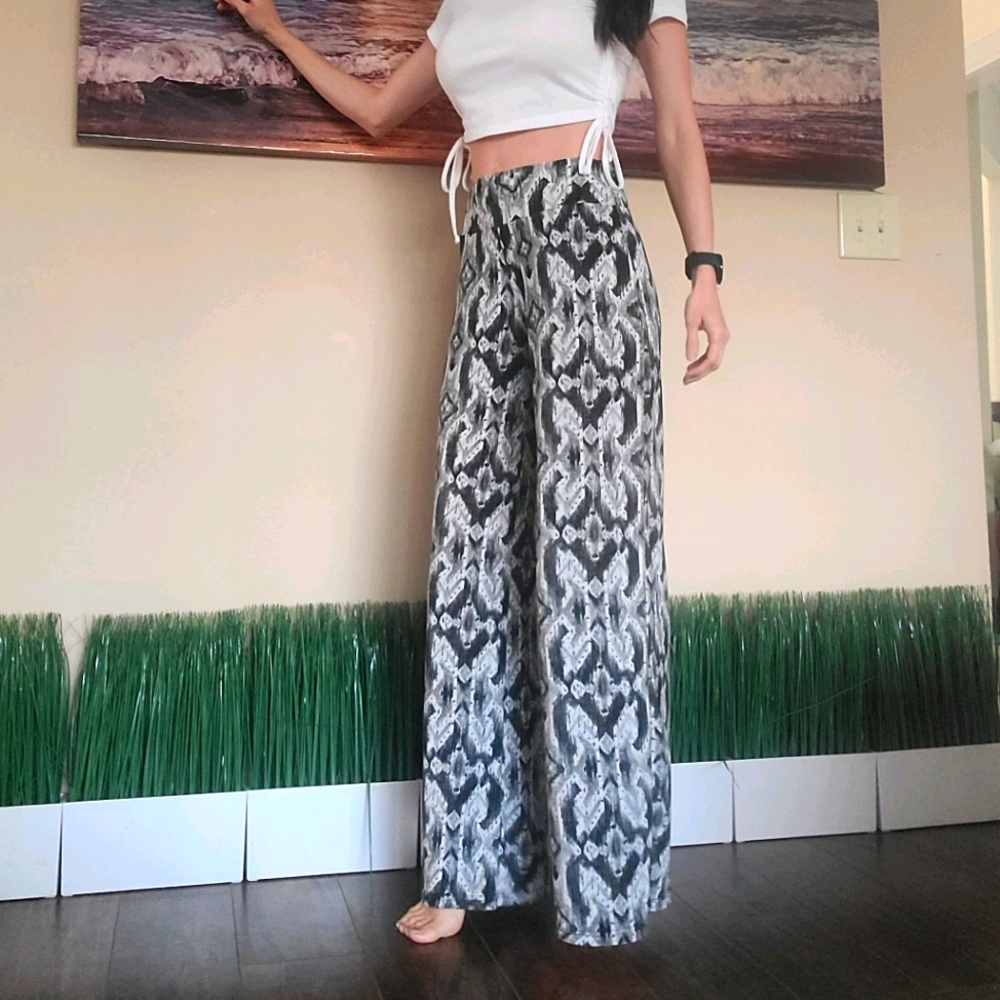 Palazzo pants open leg high waisted